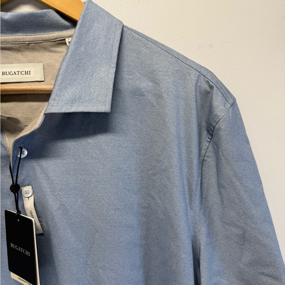 Bugatchi OoohCotton Vincent Polo Shirt Air Blue Color Men's XL - Picture 2 of 9